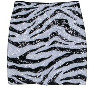 Alice & Olvia - Zebra Print Sequin Mini Skirt